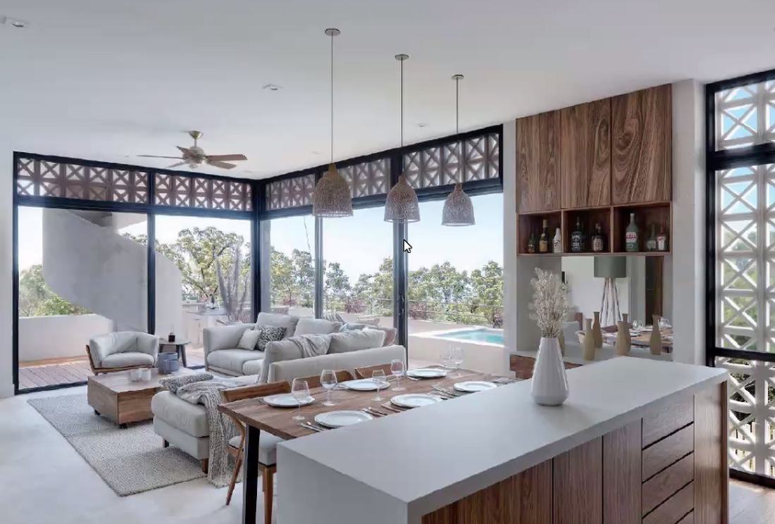 Sala comedor del penthouse Palau